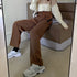 セミワイドパンツ レディース オフィス ロングパンツ ハイウエスト ストレートスーツパンツ ポケット付き タック入り ワイドスラックス 通勤 お洒落 韓国 83YATONG-070