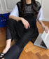 透かし編みロングベストサイドスリット夏服 レディース ノースリーブ チュニックニットベスト レイヤード 重ね着メッシュジレ 大人可愛い ニットワンピース ゆったり 83YIKE-001