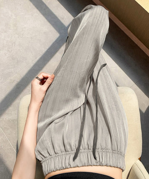 水墨風ワイドパンツ 薄手ドレープパンツ夏 レディース ハイウエスト ストレートパンツ ゆったりロングパンツ 涼しいサマーパンツ ウエストゴム 楽ちんイージーパンツ 83YIKELI-002