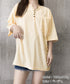 ゆったりチュニックTシャツヘンリーネック レディース オーバーサイズカットソー 体型カバーロングTシャツ ゆるシルエット ポケット付き Vネックプルオーバー韓国風 83YIKELI-004