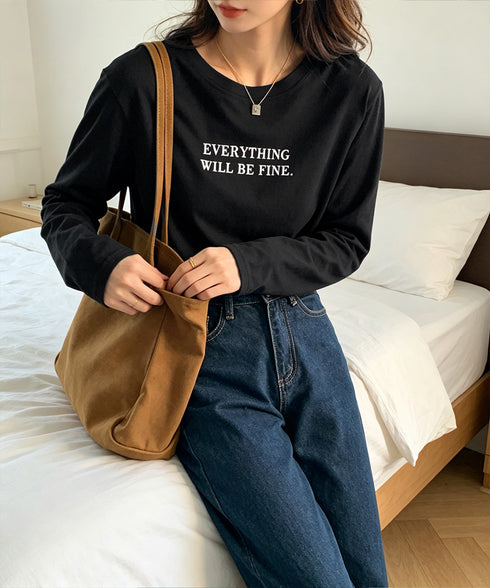 ロゴプリント長袖TシャツレディースロンT シンプル 英字ロゴ オーバーサイズtシャツ ゆったり体型カバーロンT 韓国風 大人カジュアルトップス 着回しベーシックt 83YIKELI-005