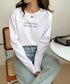 ロゴプリント長袖TシャツレディースロンT シンプル 英字ロゴ オーバーサイズtシャツ ゆったり体型カバーロンT 韓国風 大人カジュアルトップス 着回しベーシックt 83YIKELI-005