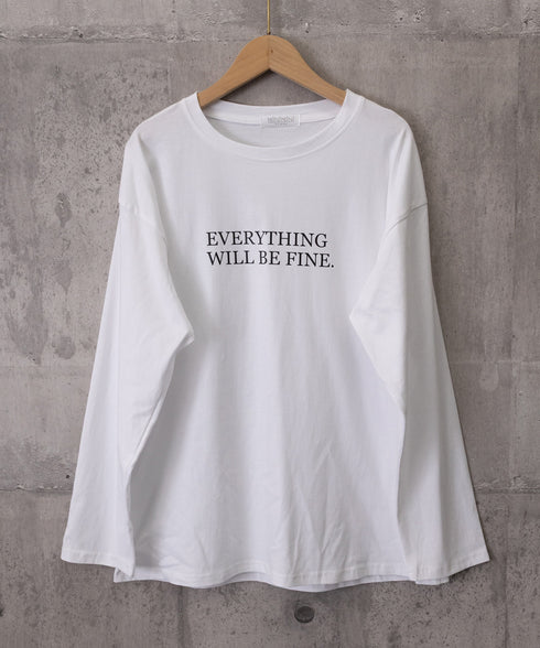 ロゴプリント長袖TシャツレディースロンT シンプル 英字ロゴ オーバーサイズtシャツ ゆったり体型カバーロンT 韓国風 大人カジュアルトップス 着回しベーシックt 83YIKELI-005