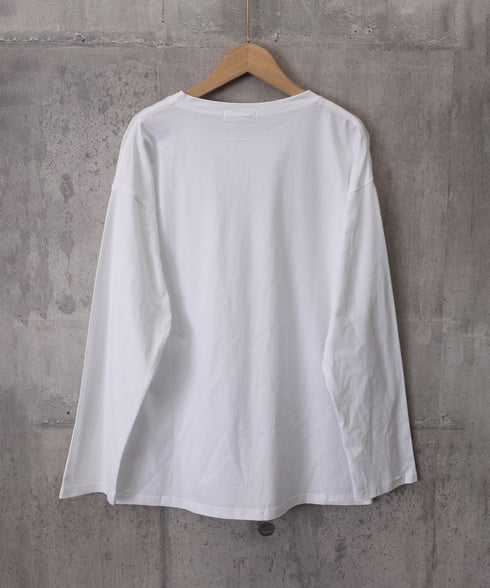 ロゴプリント長袖TシャツレディースロンT シンプル 英字ロゴ オーバーサイズtシャツ ゆったり体型カバーロンT 韓国風 大人カジュアルトップス 着回しベーシックt 83YIKELI-005
