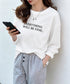 ロゴプリント長袖TシャツレディースロンT シンプル 英字ロゴ オーバーサイズtシャツ ゆったり体型カバーロンT 韓国風 大人カジュアルトップス 着回しベーシックt 83YIKELI-005
