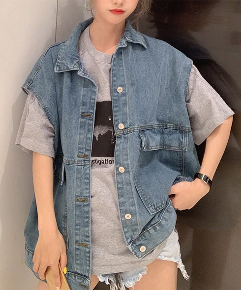 ベスト レディースデニムベスト 韓国ジレ デニムジャケット ノースリーブ チョッキベスト デニムジレ おしゃれ 春夏秋冬ジージャン袖なし 着やせ重ね着 レイヤード 83YWAN-001