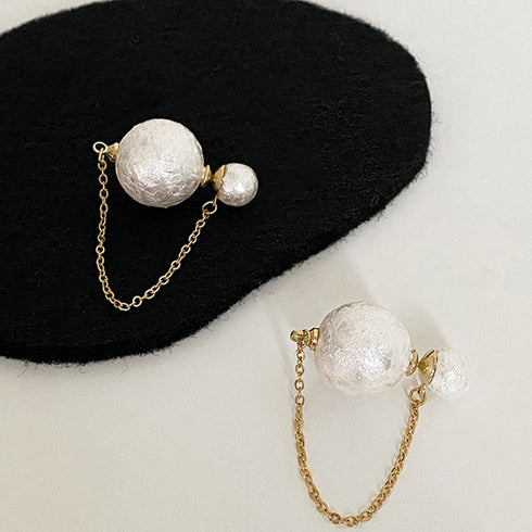 チェーンピアス2wayレディース チェーンピアス2wayレディース フェイクパール ロングピアス 揺れる 韓国 ファッション ホワイト レトロ 83ZHM-001