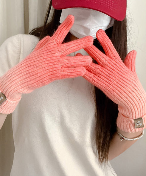 グラデーションニット手袋 スマホ対応手袋 暖かいスマートフォン手袋 レディース大人可愛いリブニットグローブ レインボー毛糸手袋タッチスクリーン対応 防風防寒グッズ 84BAILIAN-001