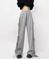 スウェットパンツサイドリボンワイドパンツ レディース ウエストゴム ストレートパンツ カジュアル ゆったり ロングパンツ 着やせボトムス 着回し長ズボン人気 無地 84DAIW-006