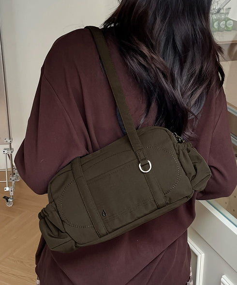 ナイロントートバッグ ミニボストンバッグ 小さめショルダー鞄 レディース 軽量スクエアバッグ マルチポケット大人可愛い肩掛けバッグ きれいめコンパクトバッグ大容量 84HBJP-012