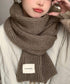 暖かいリブニットマフラー カシミアタッチ 韓国風マフラーレディース チクチクしないニットストール 無地厚手 シンプルネックウォーマー おしゃれ 防風防寒首巻き保温 84JINDI-001