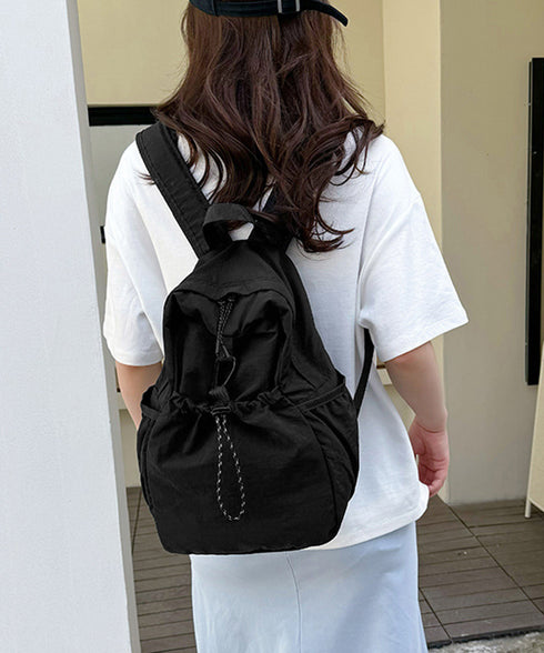 ドロストポケットリュック 軽量デイパック 韓国風リュックサックシンプルおしゃれ 通学バッグパック高校生大学生 ドローストリングリュックナイロン鞄 旅行リュック大人 84MUXI-001