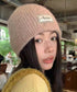 ロゴニット帽子レディース ニットキャップ おしゃれ リブニットビーニー ワンポイント秋冬帽子 防風防寒 小顔ぼうし あったか 韓国風 お出掛け防寒グッズワッチ帽子 84RUINENG-001