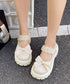 リボン厚底ローファーパンプスラウンドトゥ お嬢様パンプス 可愛い ドレスシューズ 歩きやすい レザー調 厚底シューズ 美脚脚長 痛くない コスプレ お洒落メイド靴 84TONGT-007