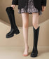 ロングブーツ 厚底ブーツレディース韓国風 膝下丈ブーツ バックジップジョッキーブーツ 履きやすい おしゃれ美脚脚長ブーツ カジュアル靴 チャンキーヒール 疲れない 84TONGT-013