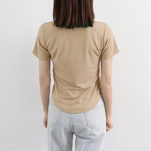 無地 Tシャツ クルーネック レディース 大人カジュアル 半袖カットソー ラウンドネック 夏トップス シンプル 夏服 オシャレ着やせ スリムフィットtシャツ 韓国 84CPMY-001