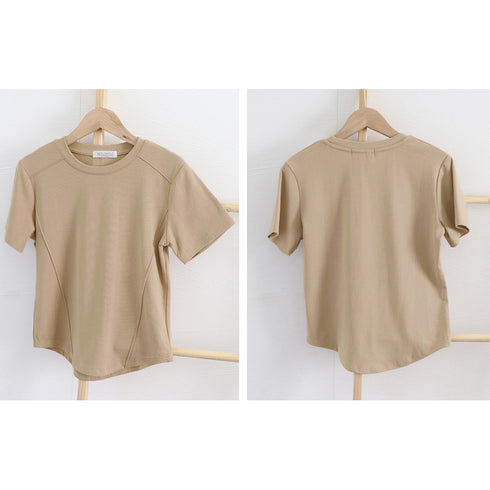 無地 Tシャツ クルーネック レディース 大人カジュアル 半袖カットソー ラウンドネック 夏トップス シンプル 夏服 オシャレ着やせ スリムフィットtシャツ 韓国 84CPMY-001