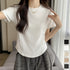 無地 Tシャツ クルーネック レディース 大人カジュアル 半袖カットソー ラウンドネック 夏トップス シンプル 夏服 オシャレ着やせ スリムフィットtシャツ 韓国 84CPMY-001