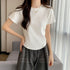 無地 Tシャツ クルーネック レディース 大人カジュアル 半袖カットソー ラウンドネック 夏トップス シンプル 夏服 オシャレ着やせ スリムフィットtシャツ 韓国 84CPMY-001
