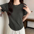 無地 Tシャツ クルーネック レディース 大人カジュアル 半袖カットソー ラウンドネック 夏トップス シンプル 夏服 オシャレ着やせ スリムフィットtシャツ 韓国 84CPMY-001