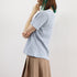 ヘンリーネック Tシャツ ボーダー柄半袖 レディース レトロ ニットトップス 薄手カットソー 大人カジュアル ニットプルオーバー おしゃれ 韓国ファッション 夏服 84CPMY-003