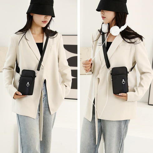 スマホポシェット ミニショルダーバッグ レディース スマホポーチ 携帯ショルダー 小さめ 斜めがけバッグ 可愛い サブバッグ 韓国 コンパクトバッグ縦型 可愛い 84CUXUAN-001