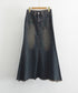 フリンジデニムスカートマーメイドスカート レディース ハイウエスト ヴィンテージ デニムスカート ブリーチ Aラインスカート 体型カバー カジュアルロングスカート 84DAIW-001