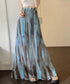 マキシスカート 春夏タイダイスカート薄手 ぼかし柄フレアスカート レディース 大人可愛い ハイウエス ロングスカート 美脚脚長 おしゃれ リゾートスカートきれいめ 84DAIW-005