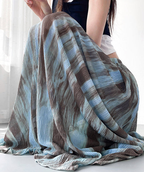 マキシスカート 春夏タイダイスカート薄手 ぼかし柄フレアスカート レディース 大人可愛い ハイウエス ロングスカート 美脚脚長 おしゃれ リゾートスカートきれいめ 84DAIW-005