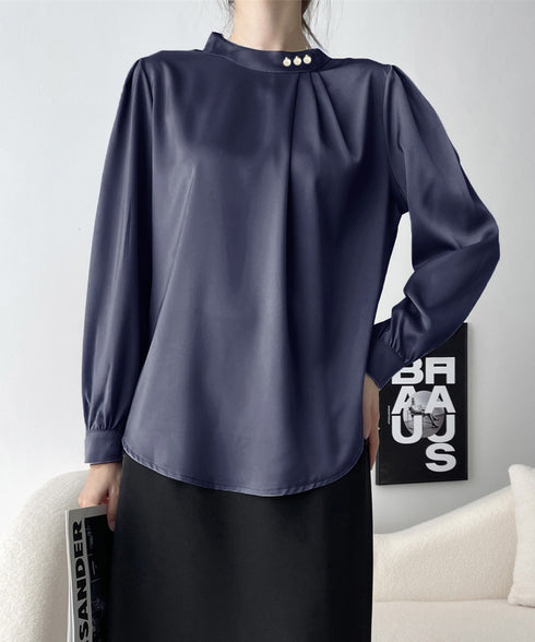 ブラウスフォーマル レディース 長袖上品 フェミニン シャツブラウス きれいめ タックトップス オフィスカジュアル 大人女性 おしゃれ 結婚式 ビジネスブラウス白 84DLV-010