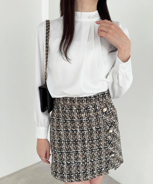 ブラウスフォーマル レディース 長袖上品 フェミニン シャツブラウス きれいめ タックトップス オフィスカジュアル 大人女性 おしゃれ 結婚式 ビジネスブラウス白 84DLV-010