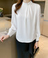 ブラウスフォーマル レディース 長袖上品 フェミニン シャツブラウス きれいめ タックトップス オフィスカジュアル 大人女性 おしゃれ 結婚式 ビジネスブラウス白 84DLV-010
