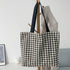 千鳥格子トートバッグ レディース 大容量 キャンバスバッグ A4サイズ サブバッグ 通勤 通学 レトロハンドバッグ ワンショルダーバッグ カジュアル 肩掛けバッグ 84DUYU-002