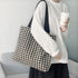 千鳥格子トートバッグ レディース 大容量 キャンバスバッグ A4サイズ サブバッグ 通勤 通学 レトロハンドバッグ ワンショルダーバッグ カジュアル 肩掛けバッグ 84DUYU-002