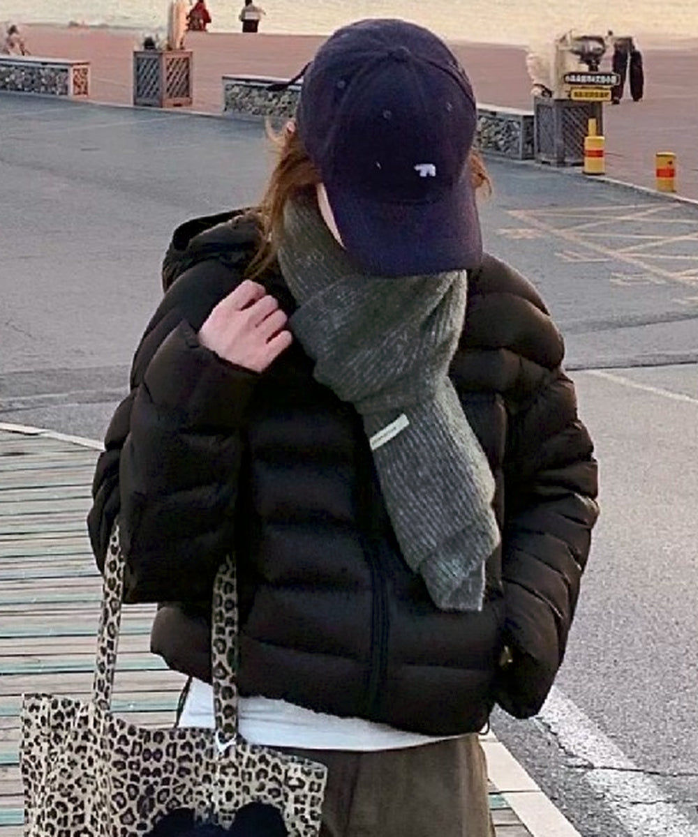 フード付き中綿ジャケットダブルジップ防寒