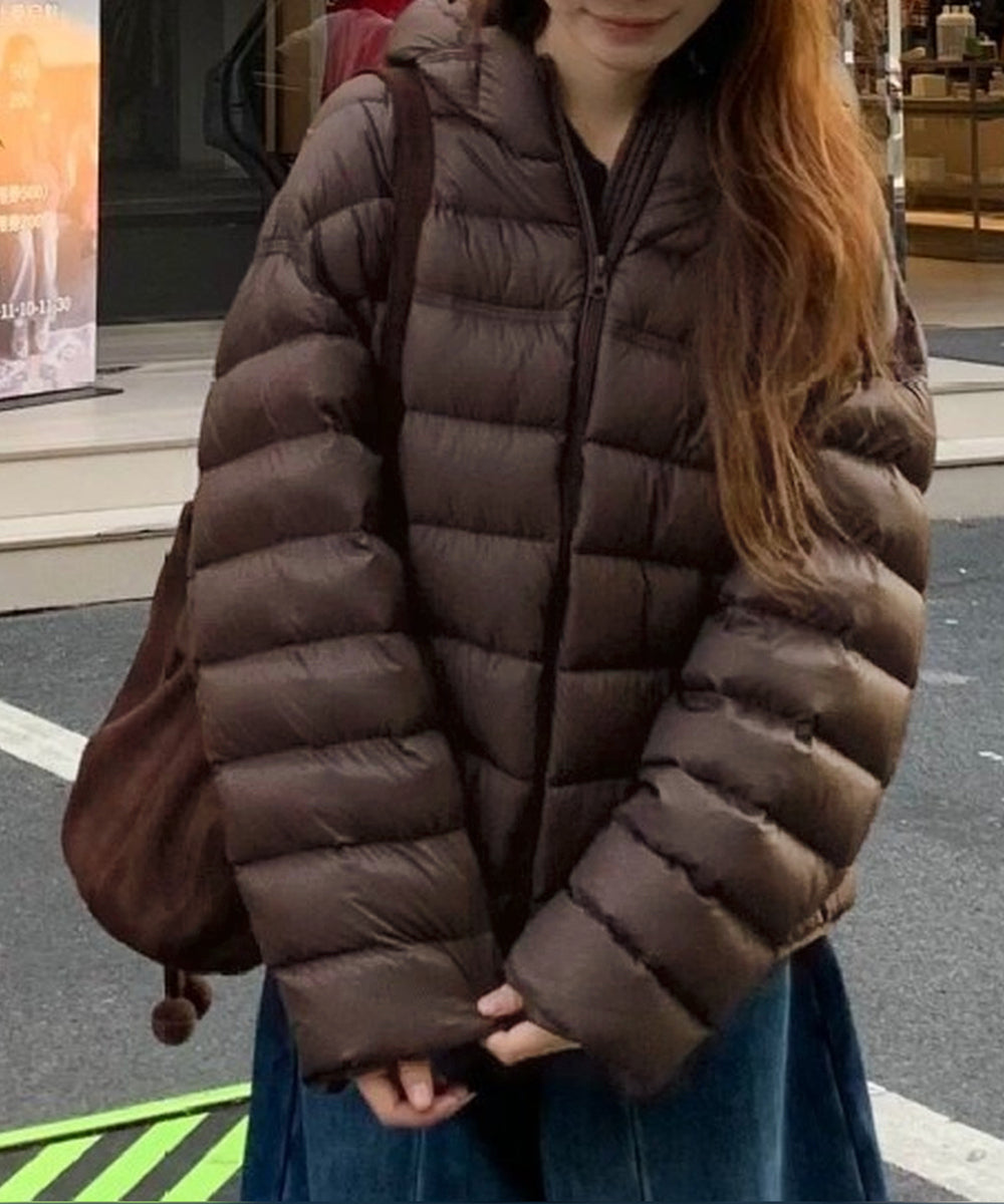 フード付き中綿ジャケットダブルジップ防寒