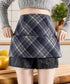 レトロチェック柄ミニスカートハイウエスト レディース ショートスカート インナーパンツ付き タイトスカート お出かけ 膝上丈Aラインスカート おしゃれ 美脚脚長 84GAY-003