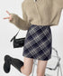 レトロチェック柄ミニスカートハイウエスト レディース ショートスカート インナーパンツ付き タイトスカート お出かけ 膝上丈Aラインスカート おしゃれ 美脚脚長 84GAY-003