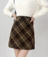 レトロチェック柄ミニスカートハイウエスト レディース ショートスカート インナーパンツ付き タイトスカート お出かけ 膝上丈Aラインスカート おしゃれ 美脚脚長 84GAY-003