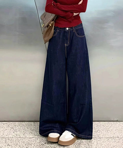 ワイドデニムパンツ 裏起毛 レディース冬 レトロ風カジュアル ストレートデニム 暖かいパンツ 体型カバー着やせ ロングパンツ 防寒ジーパン ハイウエスト ゆったり 84GAY-006