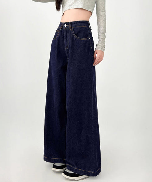 ワイドデニムパンツ 裏起毛 レディース冬 レトロ風カジュアル ストレートデニム 暖かいパンツ 体型カバー着やせ ロングパンツ 防寒ジーパン ハイウエスト ゆったり 84GAY-006