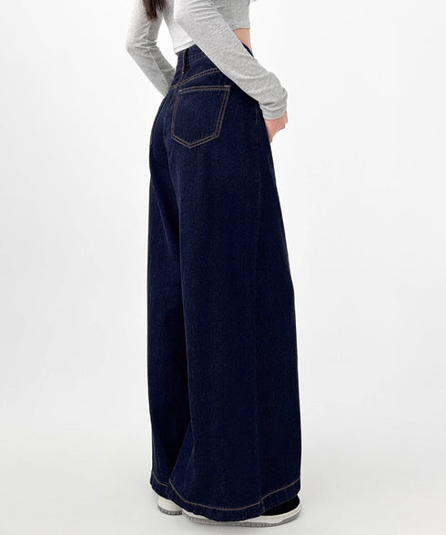 ワイドデニムパンツ 裏起毛 レディース冬 レトロ風カジュアル ストレートデニム 暖かいパンツ 体型カバー着やせ ロングパンツ 防寒ジーパン ハイウエスト ゆったり 84GAY-006