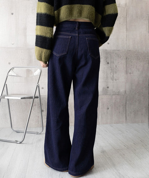 ワイドデニムパンツ 裏起毛 レディース冬 レトロ風カジュアル ストレートデニム 暖かいパンツ 体型カバー着やせ ロングパンツ 防寒ジーパン ハイウエスト ゆったり 84GAY-006