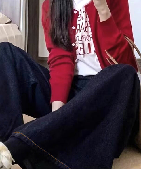 ワイドデニムパンツ 裏起毛 レディース冬 レトロ風カジュアル ストレートデニム 暖かいパンツ 体型カバー着やせ ロングパンツ 防寒ジーパン ハイウエスト ゆったり 84GAY-006