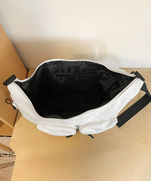 マルチポケットショルダーバッグナイロン鞄 多収納肩掛けバッグレディース ポケット多い 韓国風軽量バッグおしゃれ メッセンジャーバッグ 通学バッグ学生斜め掛けバッグ 84HBJP-008