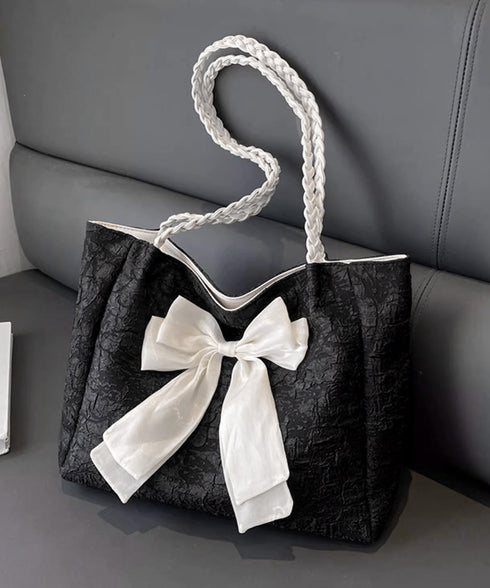 ビッグリボントートバッグ 肩掛け 軽量鞄 レディース 軽いリボンバッグ 大人可愛いママバッグ A4収納可 大容量 通勤通学バッグカジュアルきれいめ鞄 手提げバッグ 84HBJP-009