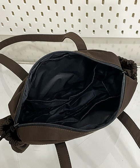 ナイロントートバッグ ミニボストンバッグ 小さめショルダー鞄 レディース 軽量スクエアバッグ マルチポケット大人可愛い肩掛けバッグ きれいめコンパクトバッグ大容量 84HBJP-012