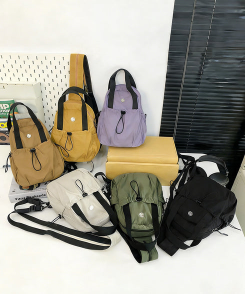 ミニリュック2wayナイロンバッグ小さめ ショルダーバッグ おしゃれ 斜めがけ鞄 シンプルボディバッグ 外ポケット付きリュックサック カジュアル バックパック軽量 84HBJP-015