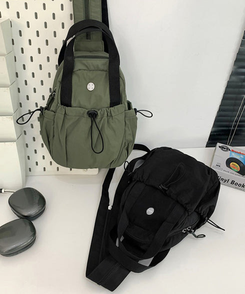 ミニリュック2wayナイロンバッグ小さめ ショルダーバッグ おしゃれ 斜めがけ鞄 シンプルボディバッグ 外ポケット付きリュックサック カジュアル バックパック軽量 84HBJP-015