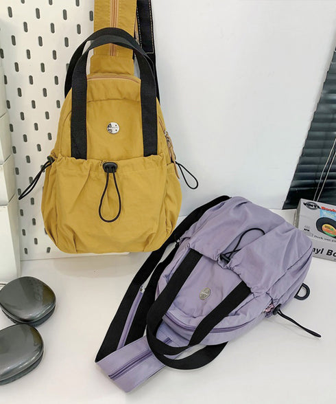 ミニリュック2wayナイロンバッグ小さめ ショルダーバッグ おしゃれ 斜めがけ鞄 シンプルボディバッグ 外ポケット付きリュックサック カジュアル バックパック軽量 84HBJP-015
